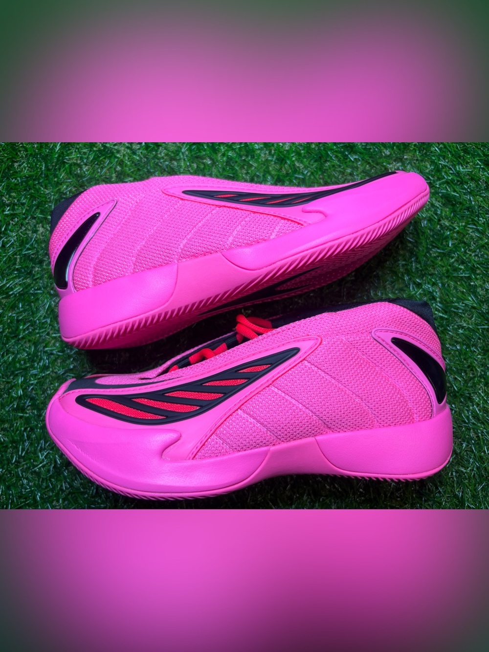 Adidas kids size 2 Anthony Edwards basketball shoes Pink Athletic Sneakers